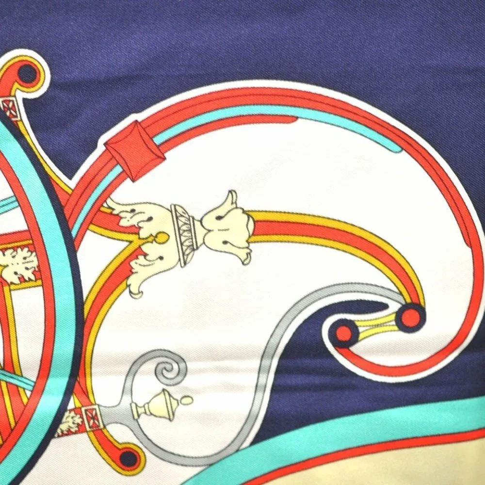 Authentic HERMES Carre 90 Scarf "WASHINGTON'S CARRIAGE" Silk Red - Picture 9 of 14